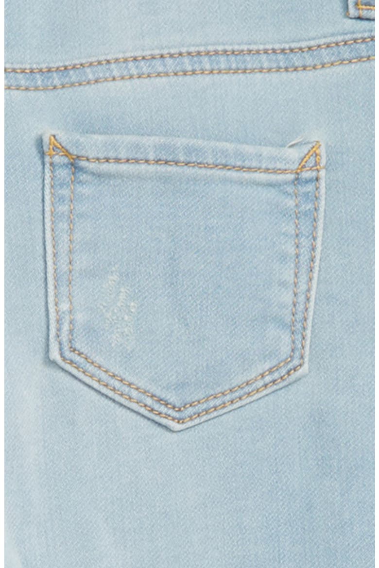 Distressed Denim Skinny Overalls, Alternate, color, BLUE PATCH WASH