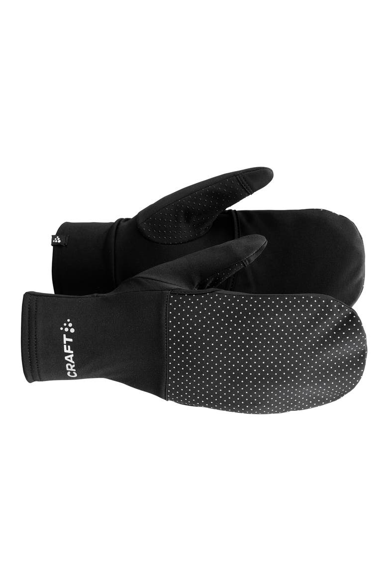 Lumen Fleece Hybrid Gloves, Alternate, color, BLACK