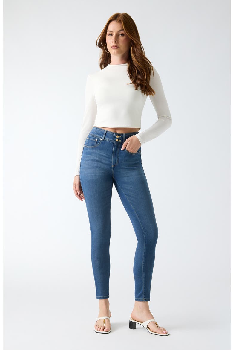 Shape Up Ankle Skinny Jeans, Alternate, color, BLUE