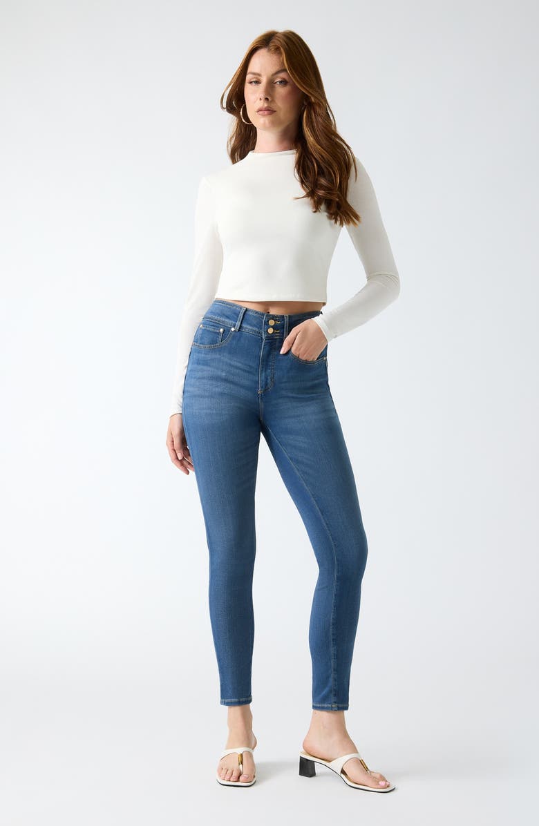 GUESS Shape Up Ankle Skinny Jeans, Alternate, color, Blue