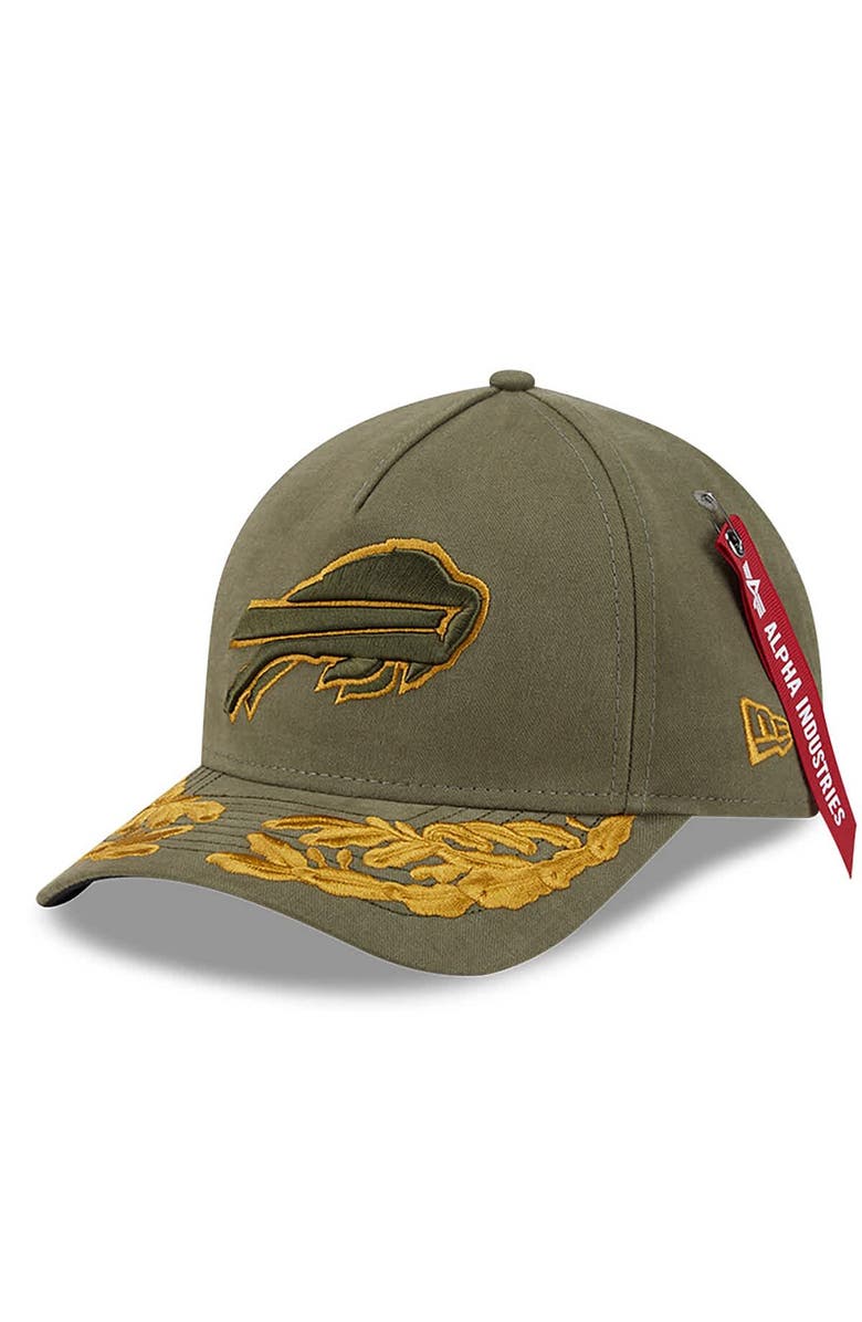 New Era x Alpha Industries Men's New Era x Alpha Industries  Olive Buffalo Bills A-Frame 9FORTY Adjustable Hat, Main, color, Olive