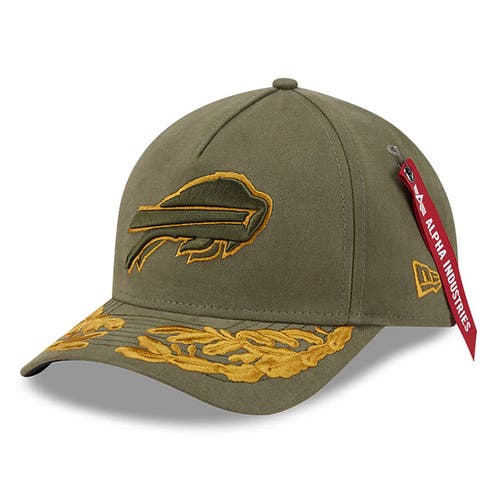 Men's New Era x Alpha Industries  Olive Buffalo Bills A-Frame 9FORTY Adjustable Hat