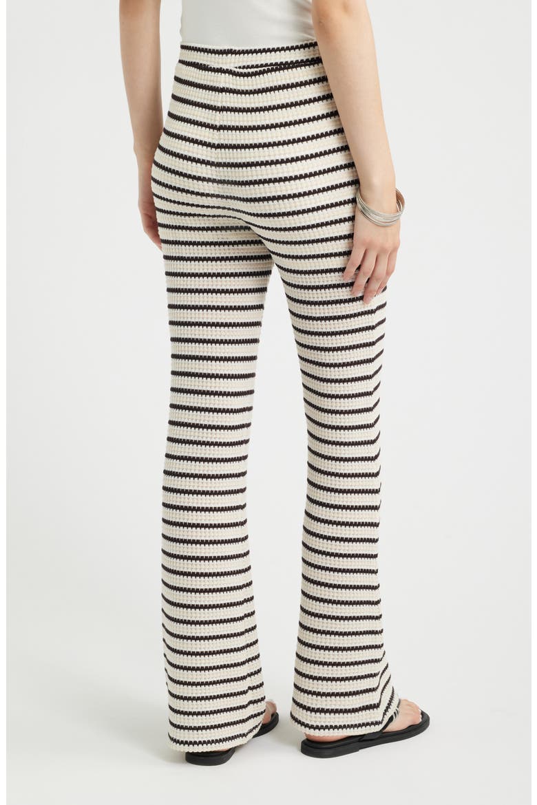 Striped Knit Straight Leg Pants, Alternate, color, IVORY- BROWN STRIPE