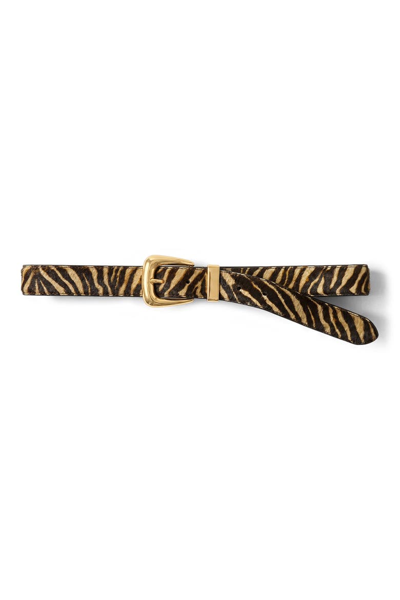 Ziger Arch Calf Hair Belt, Main, color, TAN MULTI
