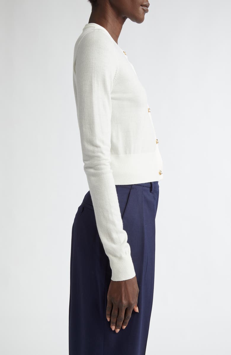 Altuzarra Arlette Merino Wool Blend Cardigan, Alternate, color, Ivory