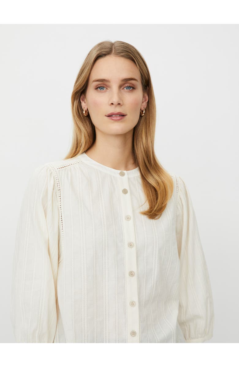 Masai Copenhagen MaIthara Pintuck Detail 3/4 Sleeve Shirt, Alternate, color, Whitecap