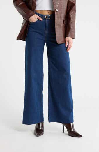 Vigoss Belted High Waist Wide Leg Palazzo Jeans