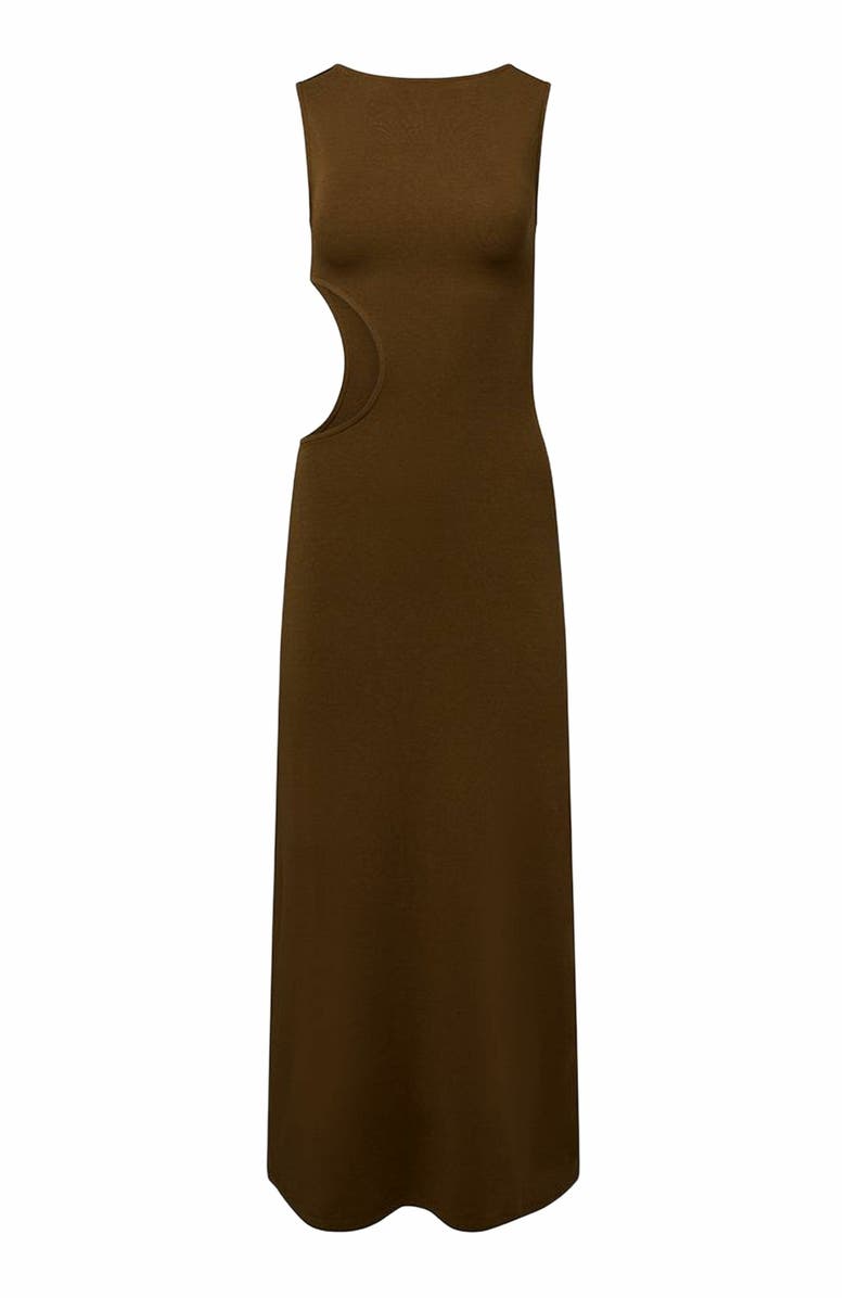 WeWoreWhat Cut Out Boat Neck Dress, Main, color, Kangaroo