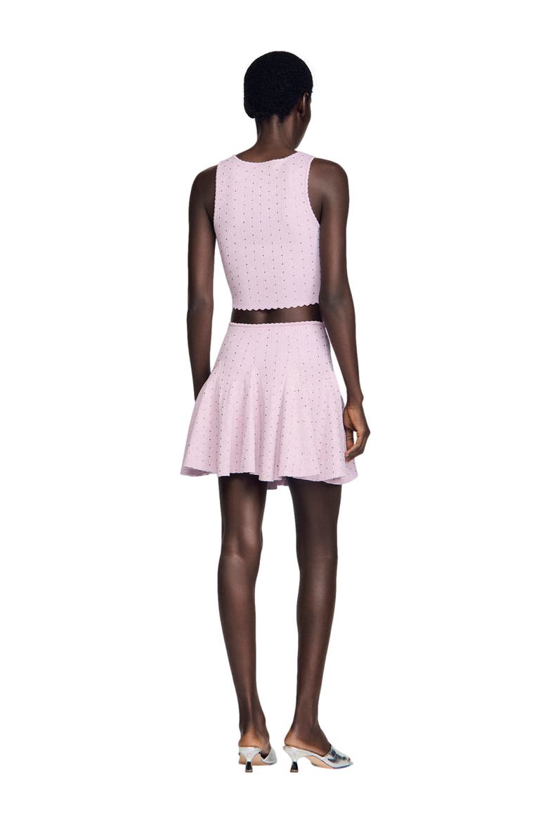Rhinestone knit crop top, Alternate, color, Mauve