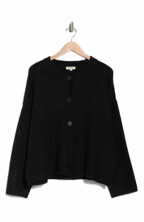 MAX STUDIO Waffle Button Front Cardigan