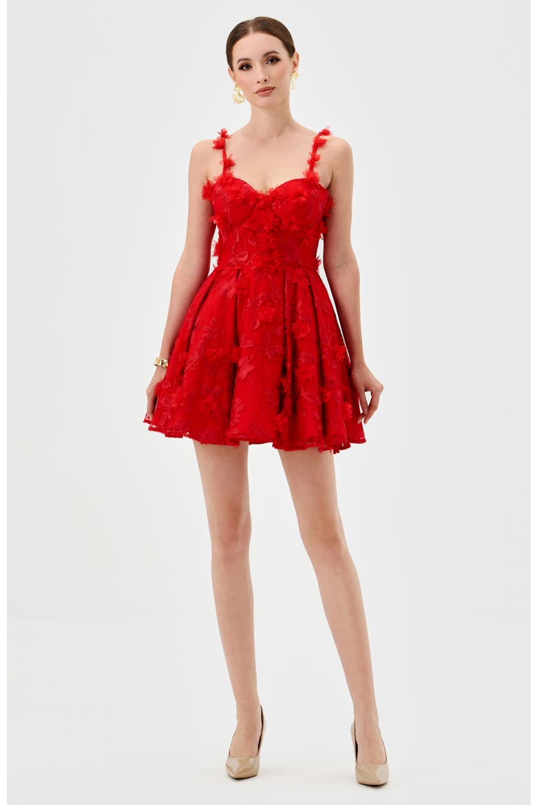 Penni 3D Floral Mini, Alternate, color, RED