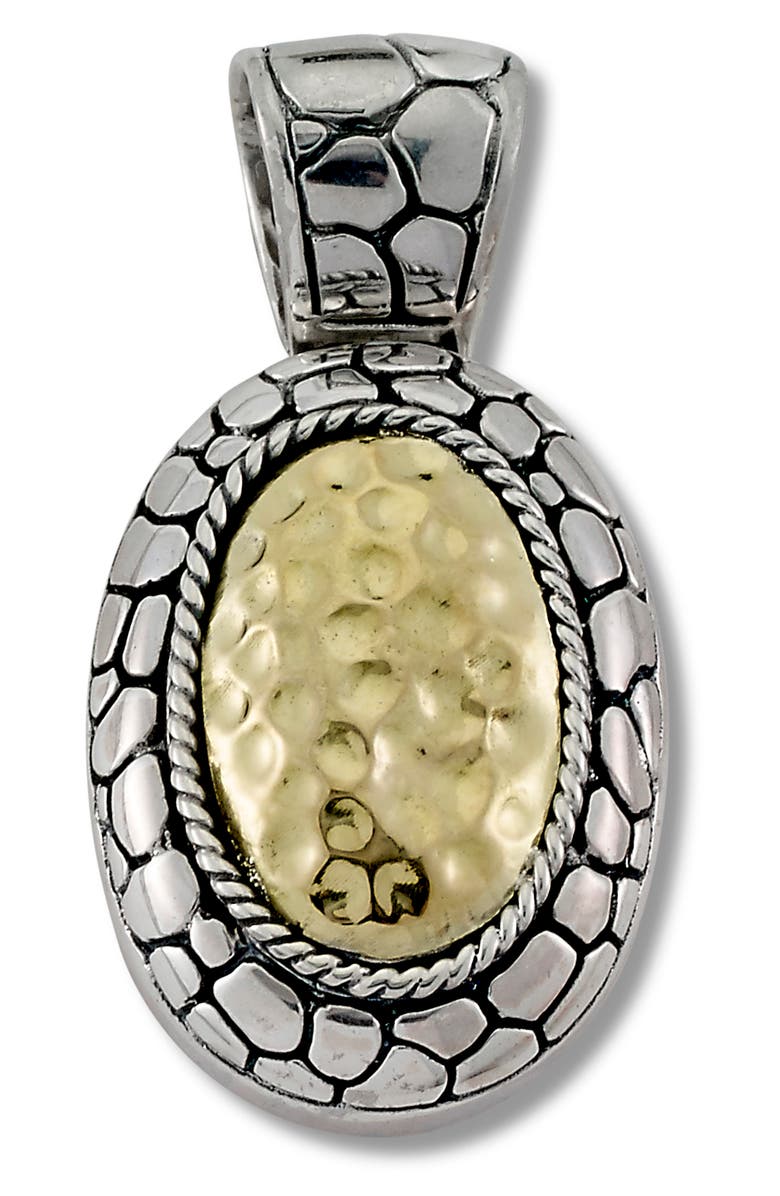 SAMUEL B. Sterling Silver 18K Yellow Gold Hammered Pendant, Main, color, 
