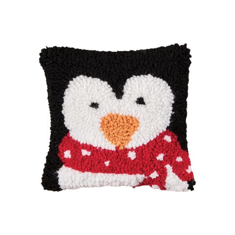 Penguin Small Throw Christmas Throw Pillow, 8" x 8"