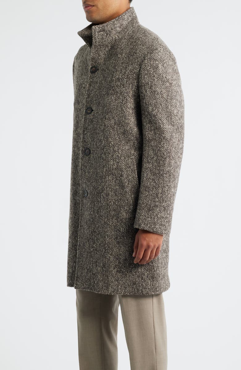 Jack Victor Wiktor Herringbone Wool Blend Coat, Alternate, color, Light Brown
