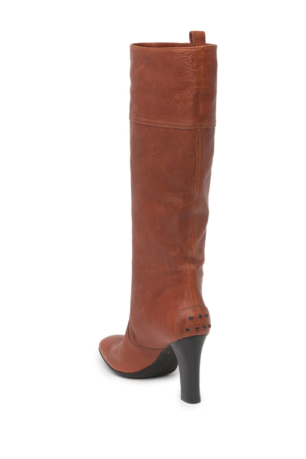 Tod's Tall Leather Block Heel Boot, Alternate, color, 