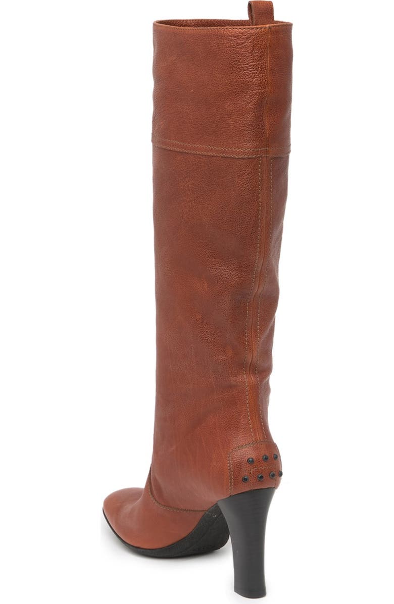 Tod's Tall Leather Block Heel Boot, Alternate, color,