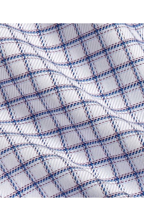 David Donahue Regular Fit Windowpane Check Cotton Dobby Dress Shirt In Blue