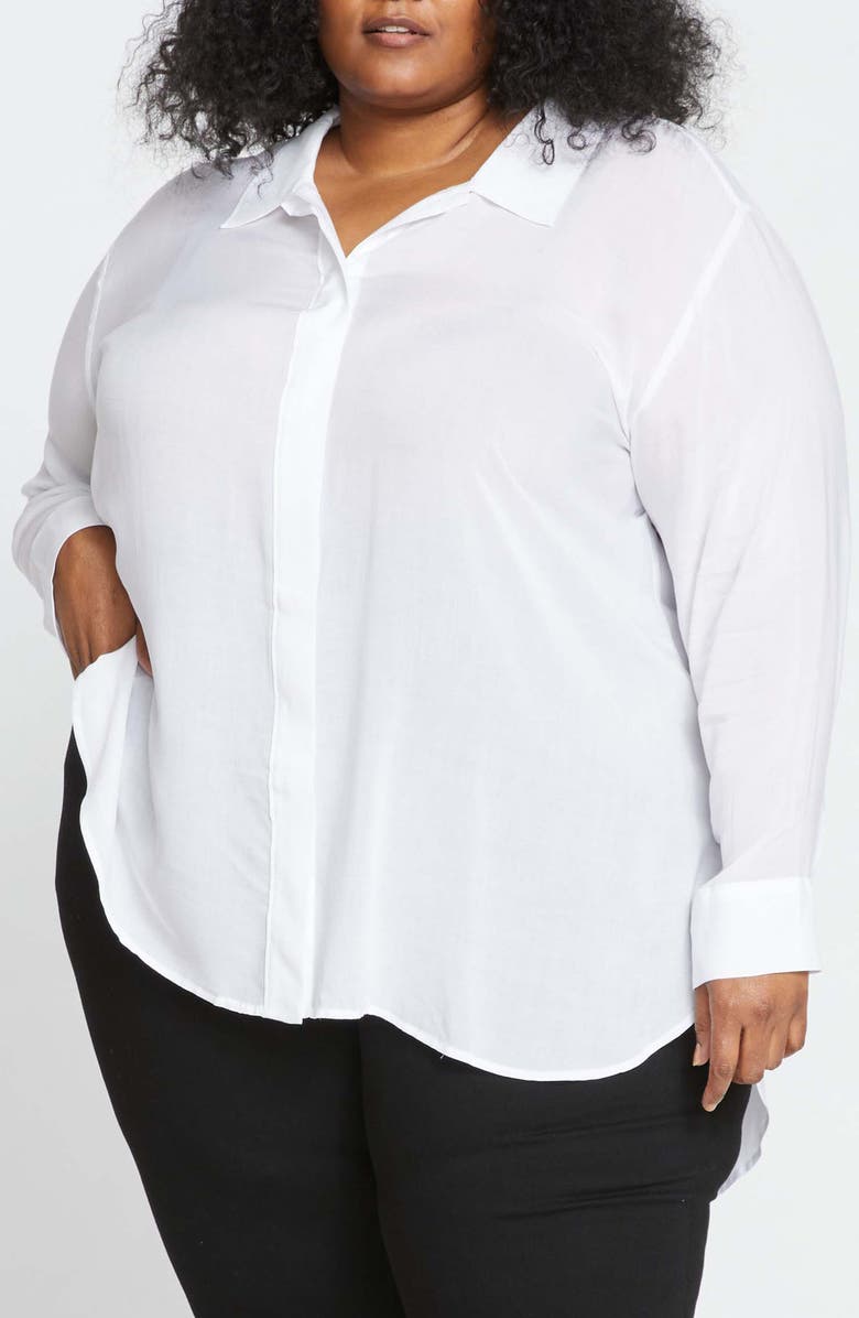 Universal Standard Toni High-Low Button-Up Tunic, Main, color, 