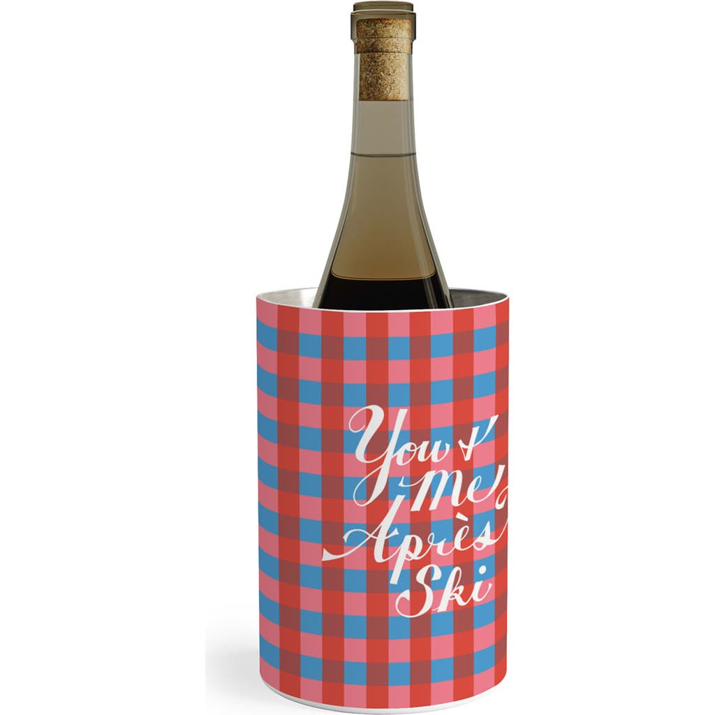 Deny Designs Aprés Ski Stainless Steel Wine Chiller In Blue
