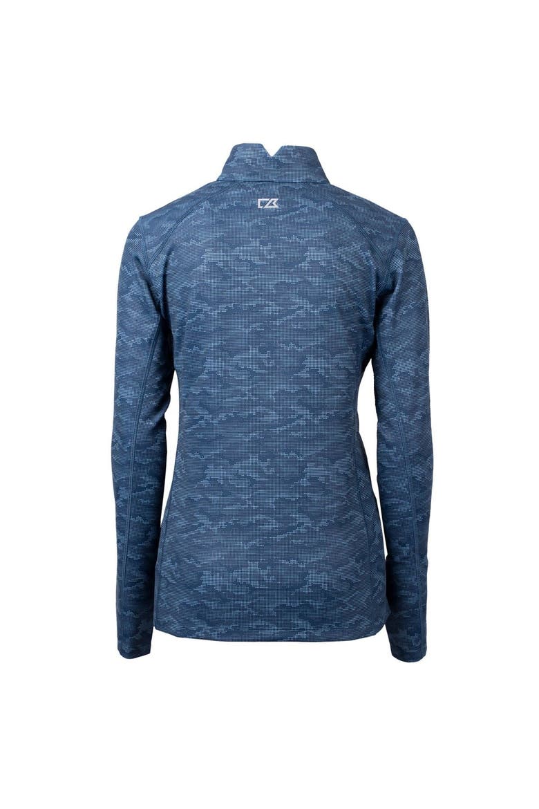 Women's Cutter & Buck Navy North Carolina Tar Heels Traverse Camo Quarter-Zip Pullover Top, Alternate, color, Navy