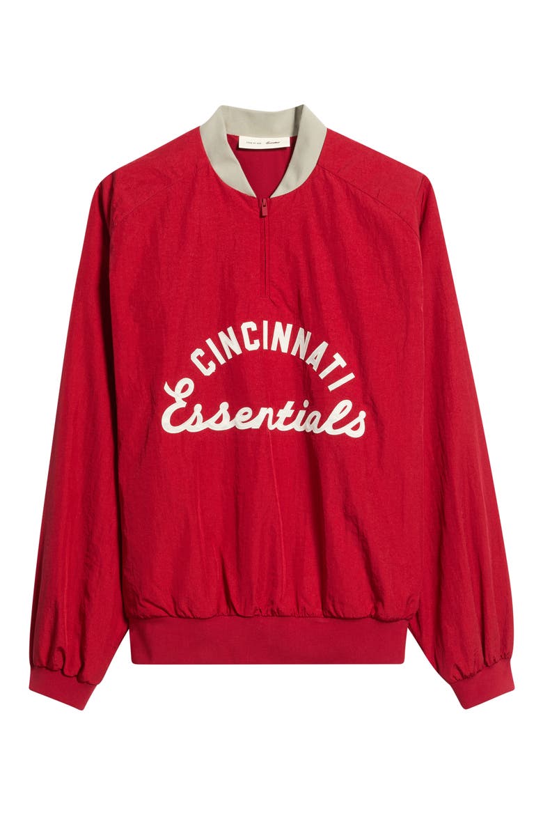 x MLB Cincinnati Reds Half Zip Pullover, Main, color, STONE RED/ SEAL RIB