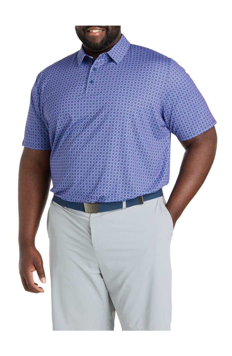 Callaway Big & Tall Golf Club Printed Performance Polo Shirt, Main, color, Peacoat