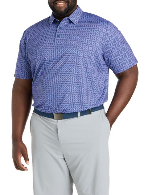 Big & Tall Golf Club Printed Performance Polo Shirt
