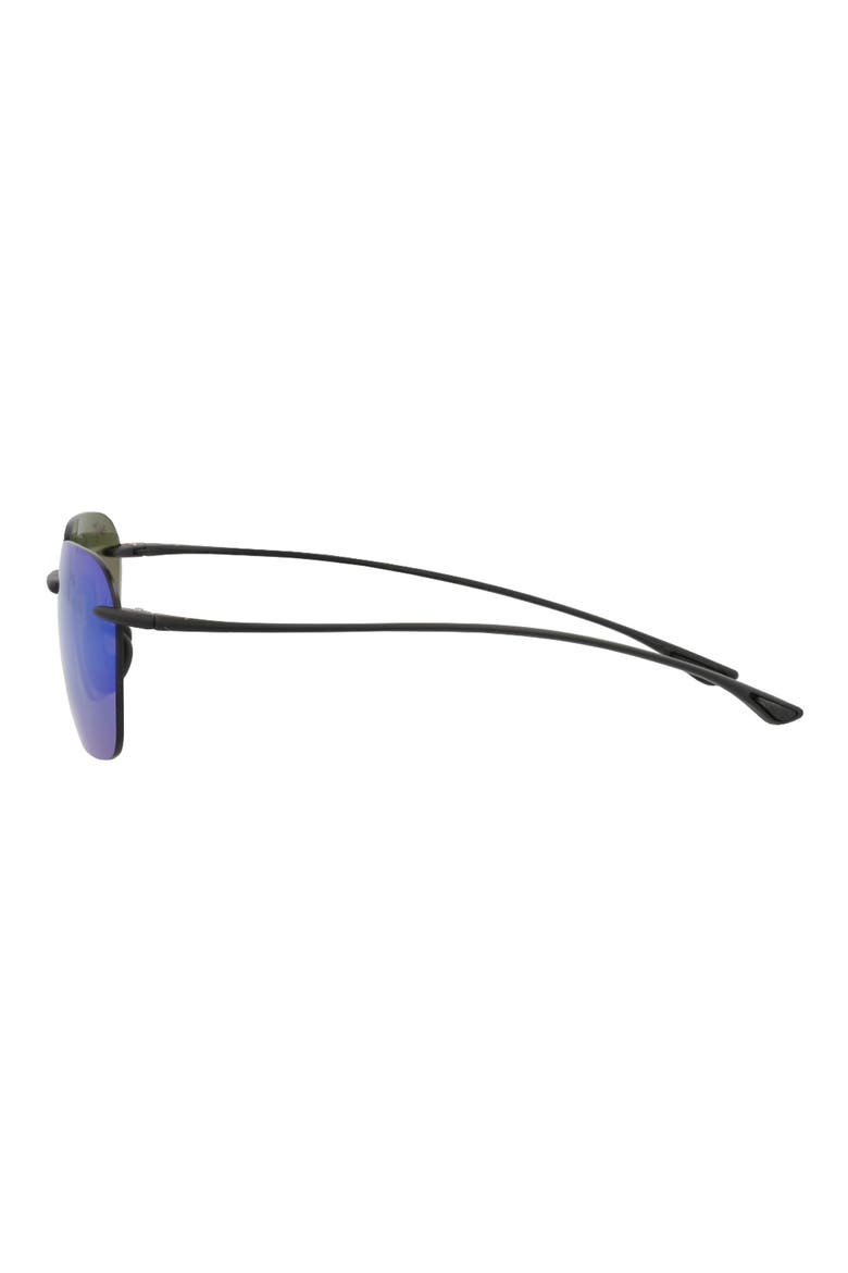 50mm Polarized Rimless Square Sunglasses, Alternate, color, BLACK BLACK GREEN