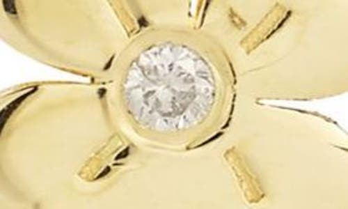 Ember Fine Jewelry Bezel Set Diamond Clover Stud Earrings In Gold
