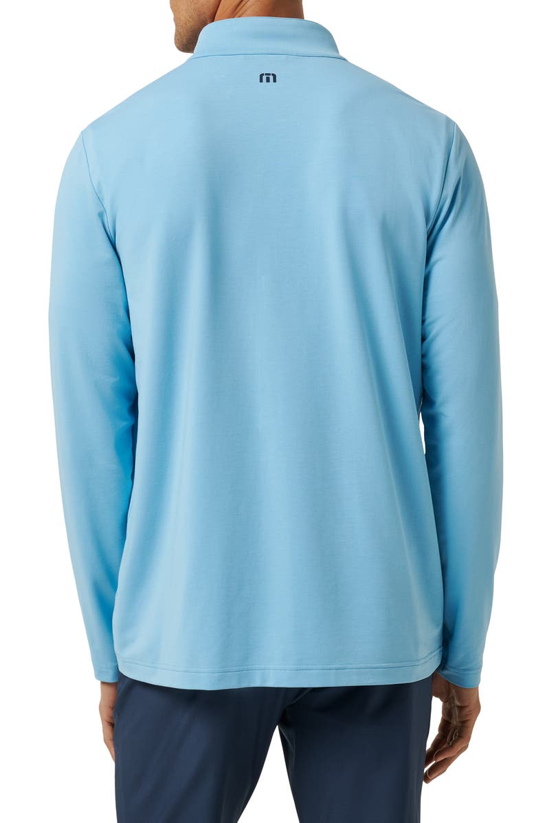 TravisMathew First Class Seat Quarter Zip Pullover, Alternate, color, Air Blue