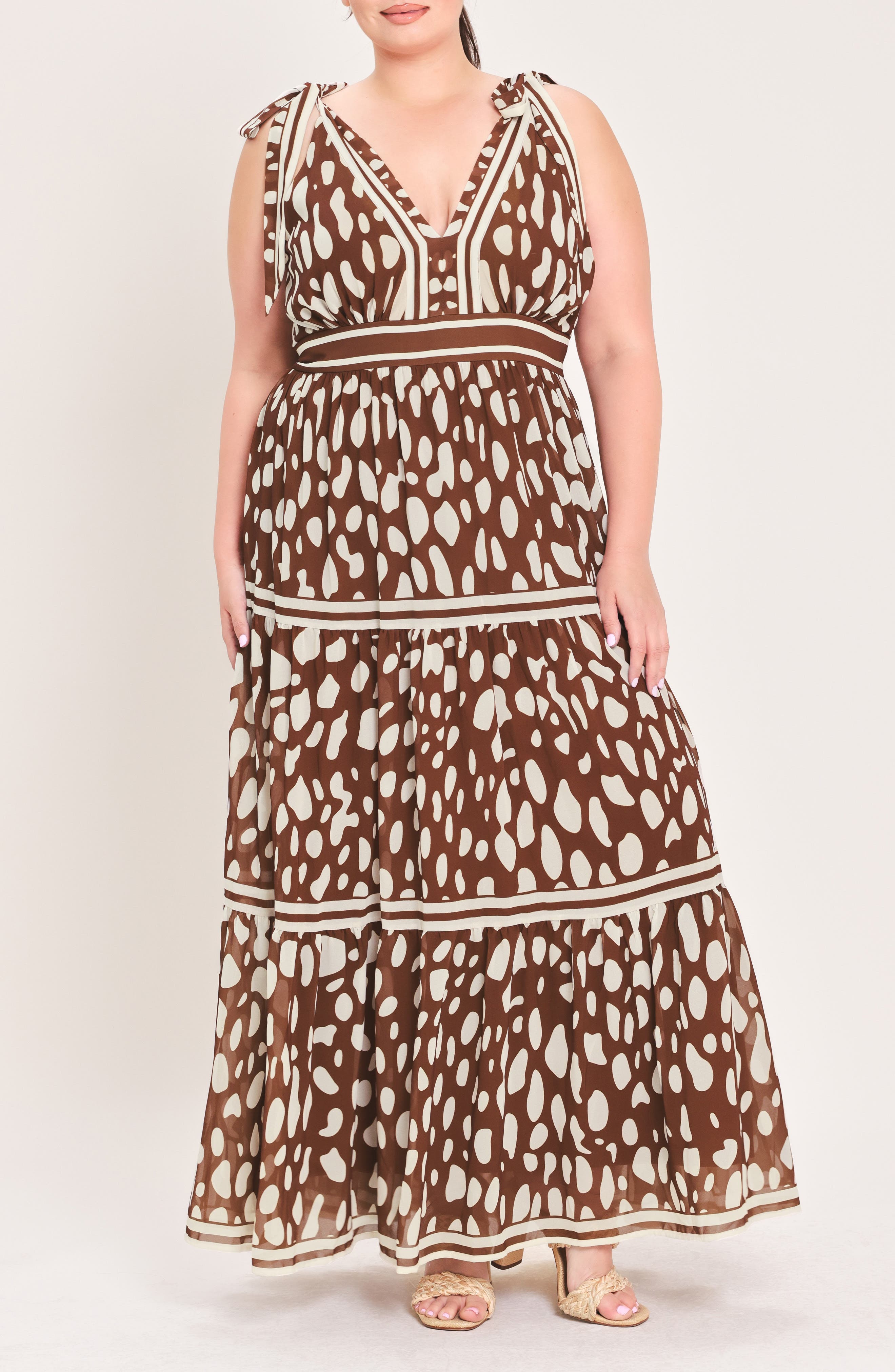 Print Tiered Maxi Dress