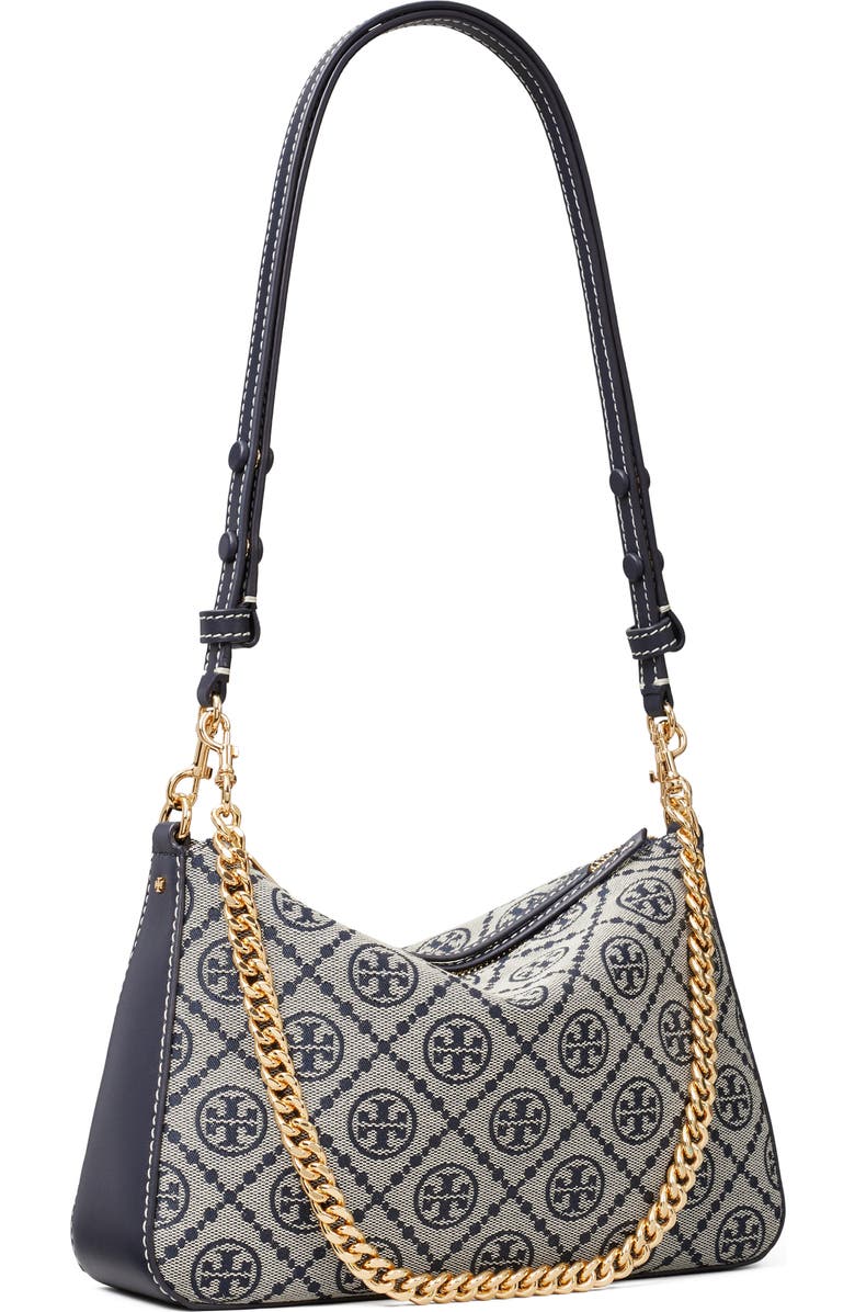 Tory Burch Small Perry T Monogram Jacquard Shoulder Bag, Alternate, color, Tory Navy