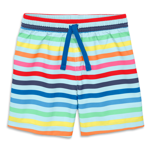 Primary Swim Trunk In Rainbow Sky Stripe In Mist Spring Stripe