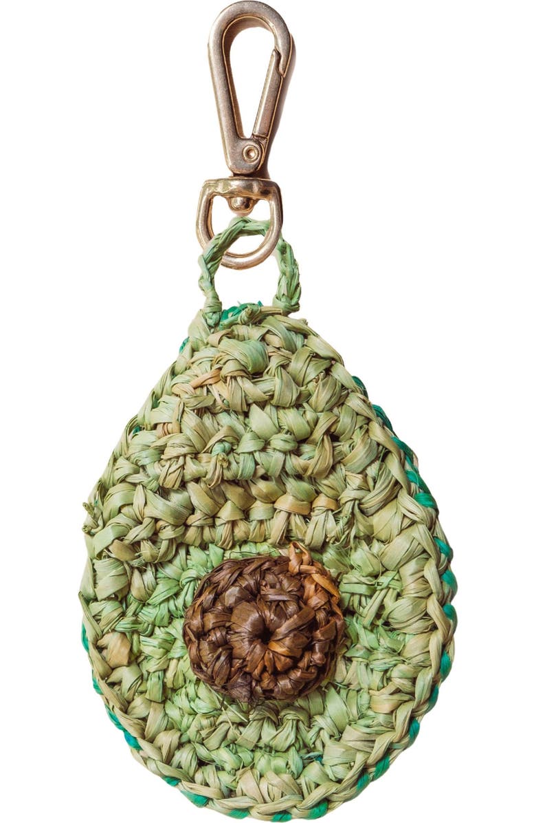 LIKHA Avocado Raffia Bag Charm, Main, color, Green