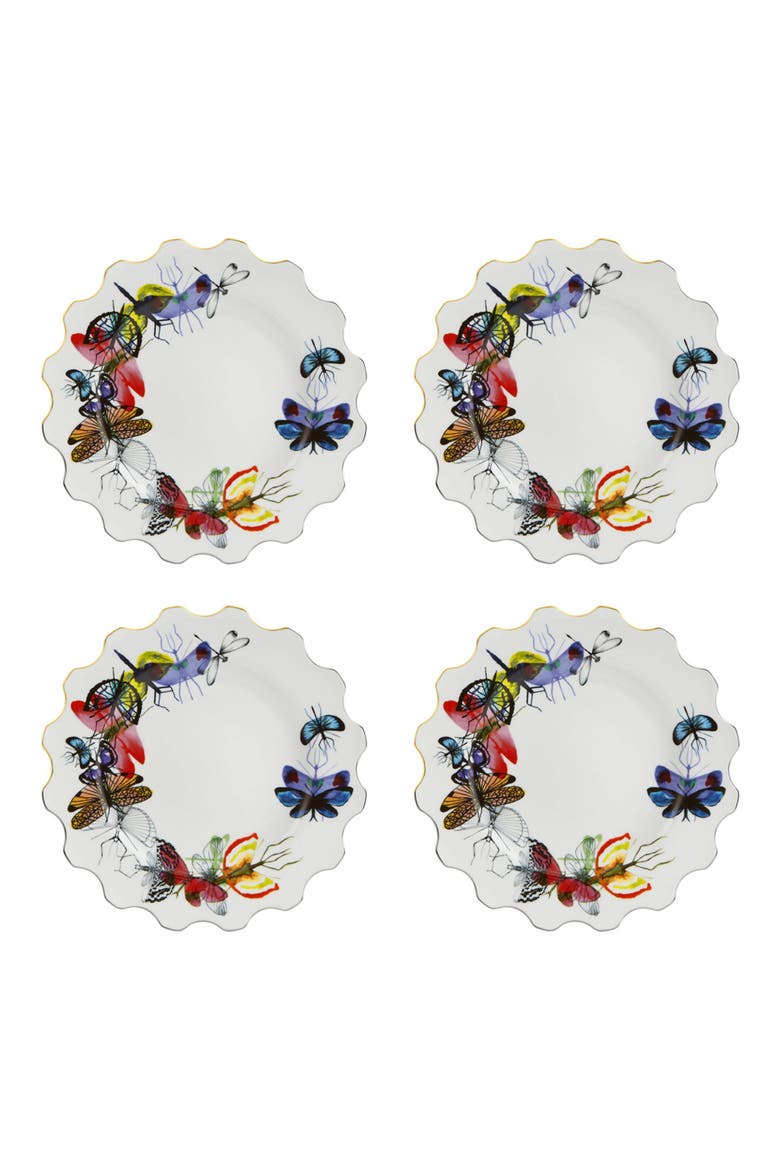 Caribe Set of 4 Dinner Plates, Main, color, WHITE
