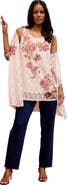 Roaman's Printed Lace Cardigan