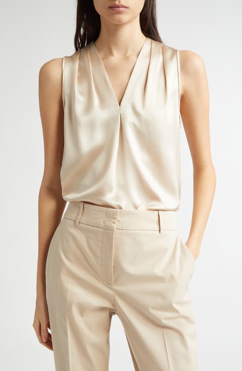 売れ筋商品|||ダナ キャラン ニューヨーク カットソー トップス レディース Women's Printed Twist-Strap Sleeveless Top Cream Multi Serena Half-Zip Top Pearl White - $89.00