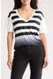  White Black Stripe Dip Print