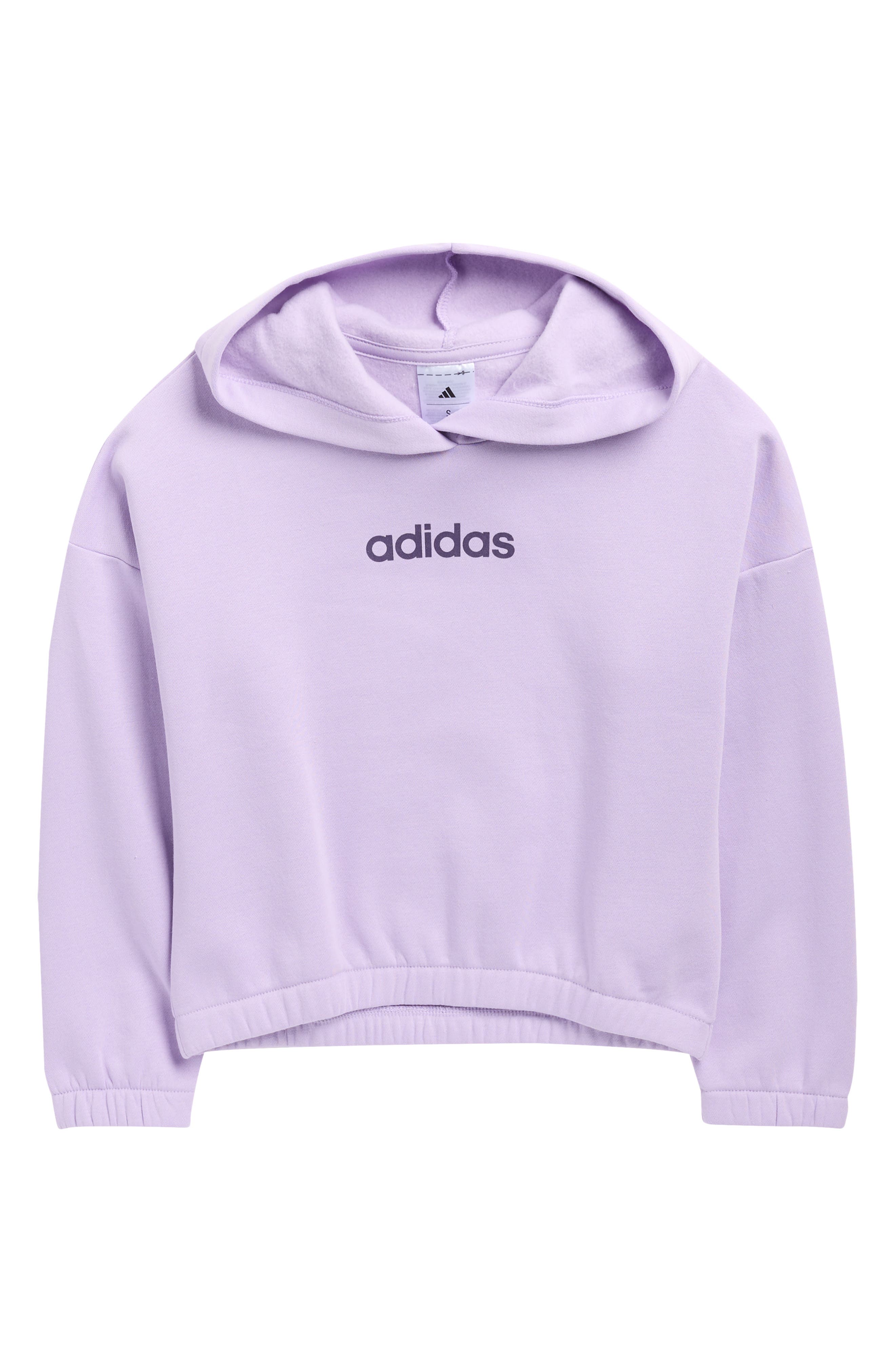 adidas Kids' Elastic Hem Logo Fleece Hoodie