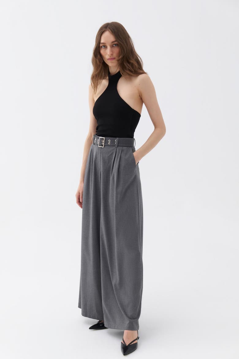 Wide Leg Flowy Pants, Alternate, color, Grey