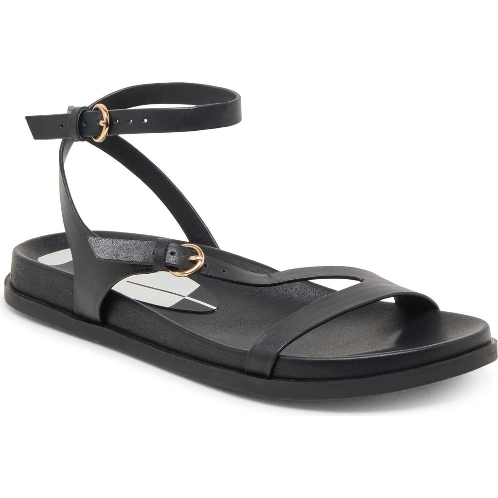 Dolce Vita Darlis Ankle Strap Sandal In Black Leather