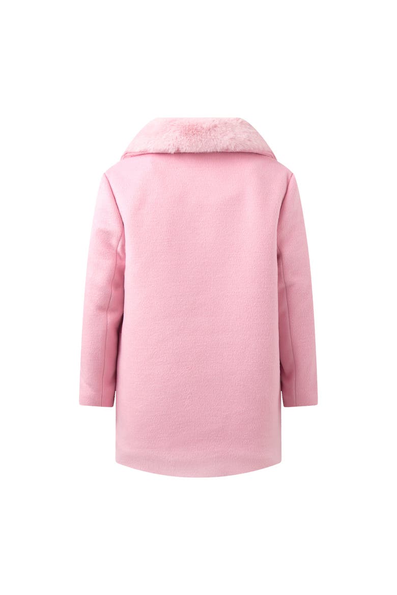 Faux Fur Collar Coat, Alternate, color, Pink