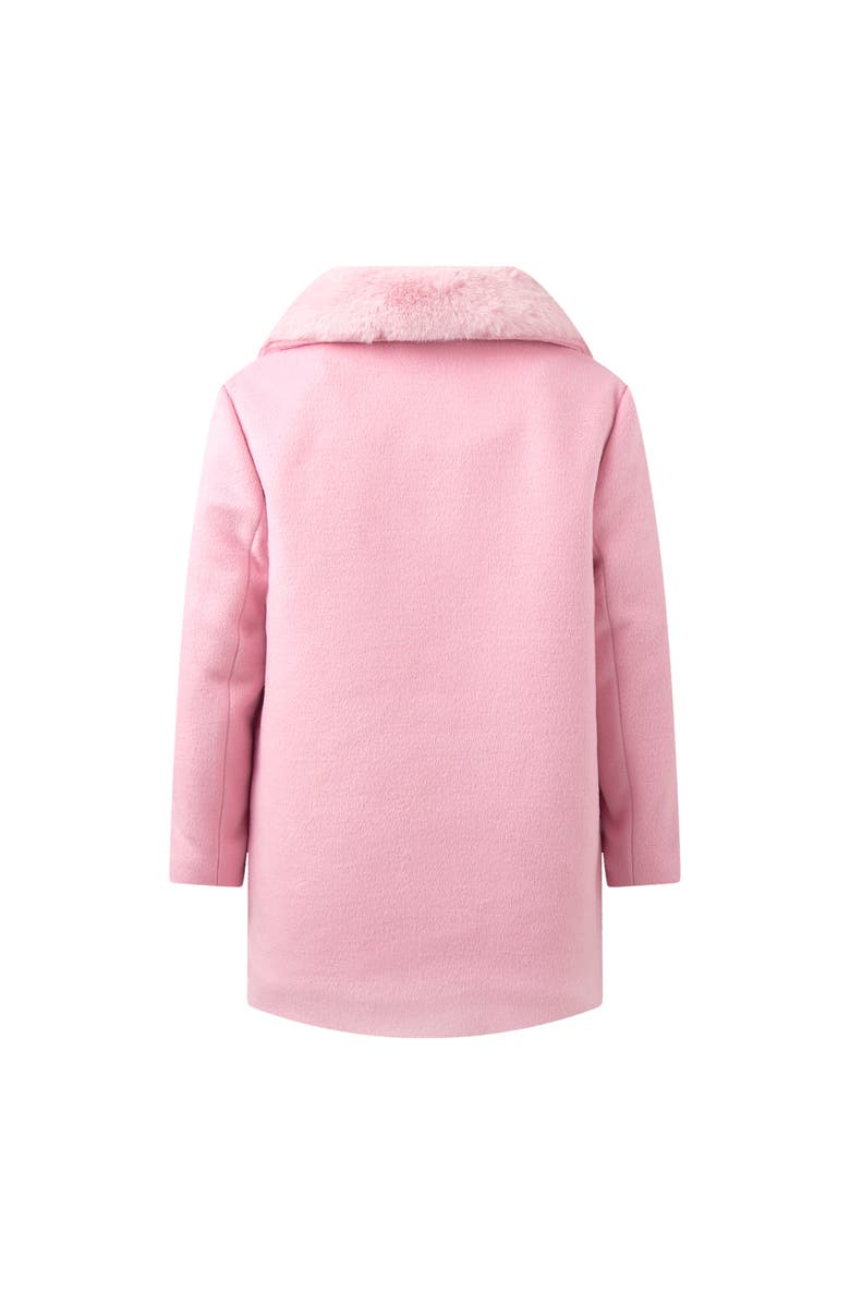 Rachel Riley Faux Fur Collar Coat, Alternate, color, Pink