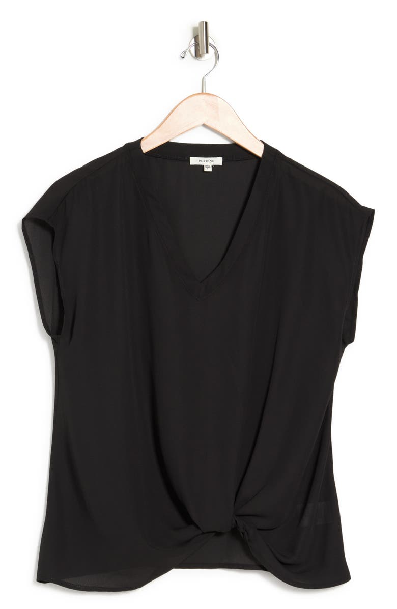 Pleione Twisted Hem Crepe Blouse, Alternate, color, 