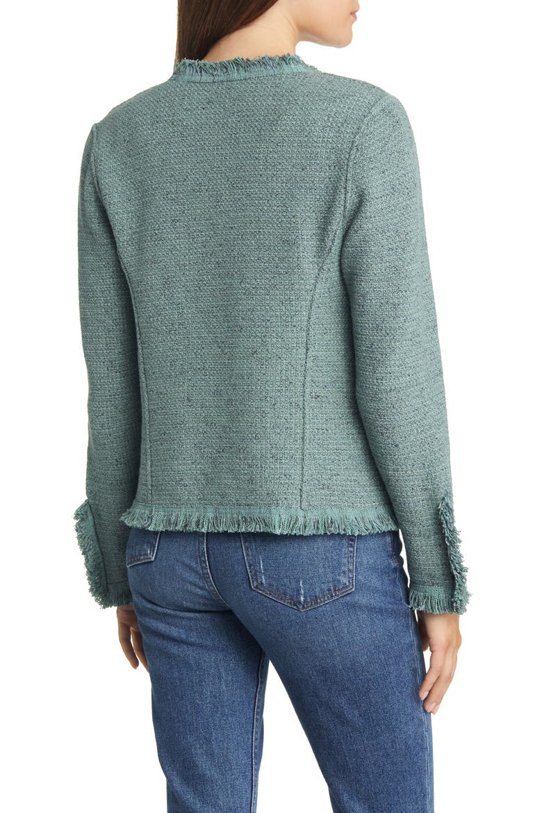 Fringe Tweed Jacket, Alternate, color, JUNIPER