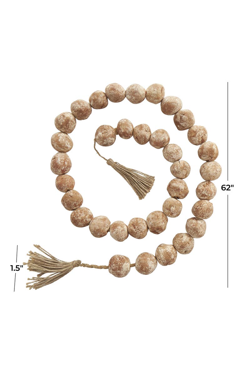WILLOW ROW Ceramic & Tassel Garland, Alternate, color, Brown