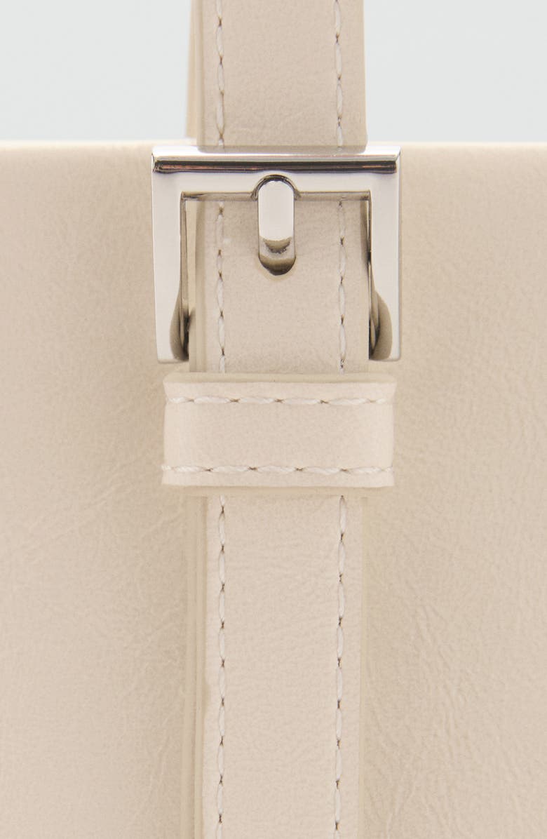 MANGO Faux Leather Shoulder Bag, Alternate, color, Off White