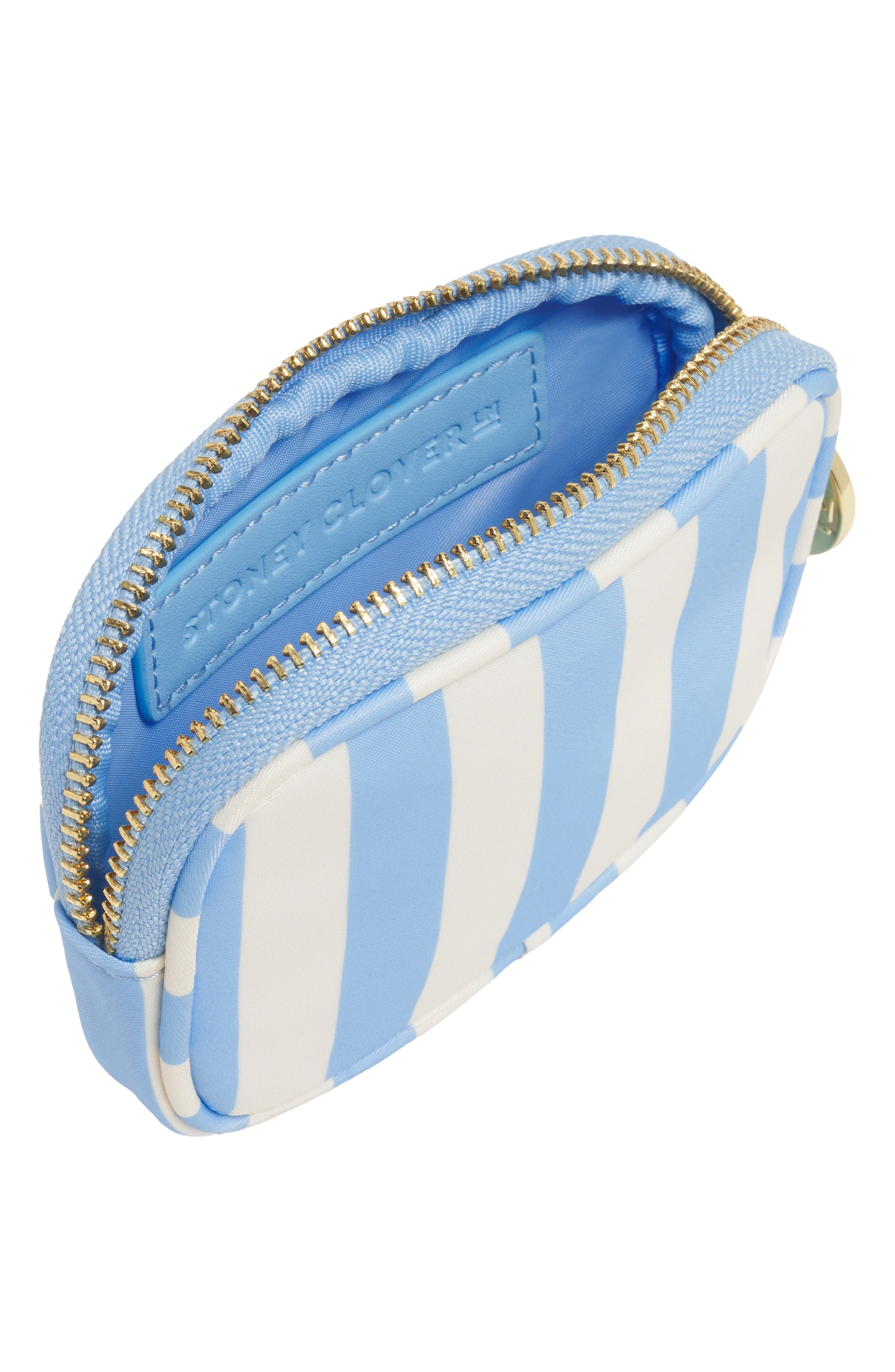 Stoney Clover Lane Micro Stripe Nylon Pouch, Alternate, color, Periwinkle Stripes