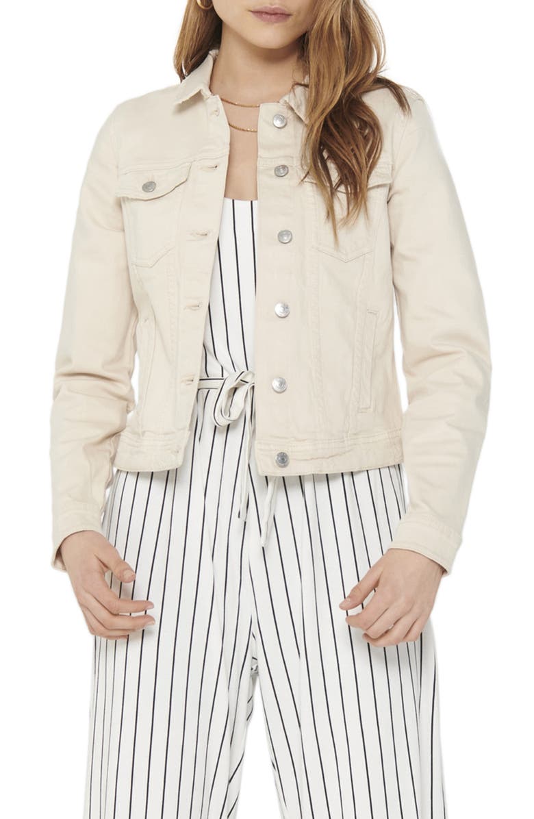 Only Tia Crop Denim Jacket, Main, color, 