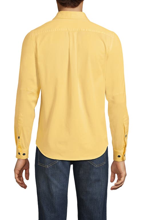 Lands' End Sun Washed Overshirt In Yellow